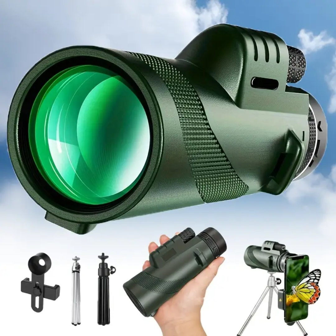 Telescopio Monocular con Soporte para Movil